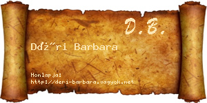 Déri Barbara névjegykártya